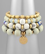  Stone & Wood Beads Bracelet