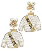  Beaded BRIDE Jockey Jacket Earrings