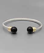  Stone Cable Cuff Bracelet