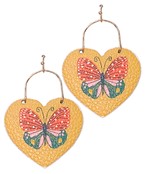  Printed Butterfly Heart Earrings