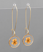  Pressed Flower Dangle Earrings