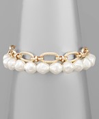 Pearl & Chain  Bracelet