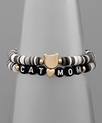  Cat Mom Rubber Beads Bracelet