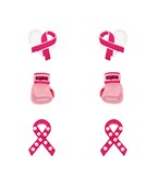  Pink Ribbon Earring Set