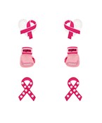  Pink Ribbon Earring Set