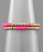  Rubber & Metal Disk Bracelet