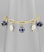 Chinoiserie Pearl Toggle Bracelet
