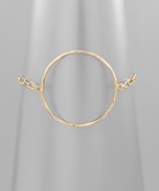  Hammered Circle Chain Bracelet