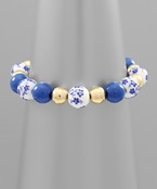  Flower & Metal Ball Bracelet