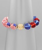 Patriotic & Glass ball Bracelet