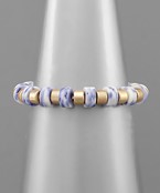  Acetate & Metal Beads Bracelet