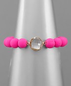  Clear Stone Clay Ball Bracelet