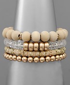  4 Row Mix Beads Bracelet