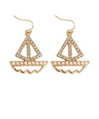  Crystal Sailboat Dangle Earrings