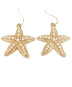  Pearl & Textured Starfish Earrings