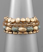  Glass & Metallic Beads Bracelet