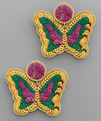  Mardi Gras Butterfly Earrings