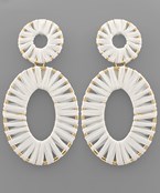  Raffia Wrap Circle & Oval Earrings