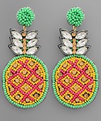  Seed Bead Pineapple Earrings