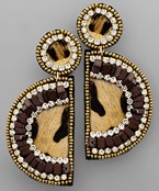  Animal Print Half Circle Earrings
