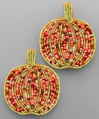  Seed Bead Pumpkin Earrings