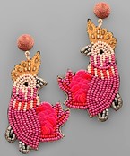  Seed Bead Rooster Earrings