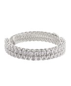  CZ Baguette Stone Double Row Bracelet