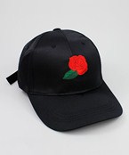  Rose Embroidery Satin Baseball Cap