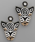  Embroidered Zebra Earrings