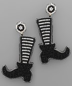  Seed Bead Witch's Boots Earrings