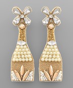  Pearl Champagne Bottle Earrings