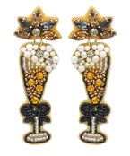  Beaded Champagne Glass Earrings