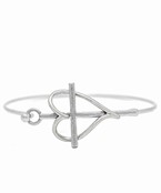  Cross & Heart Wire Bracelet