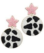  Cow Pattern Round Earrings