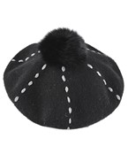  Fur PomPom Beret