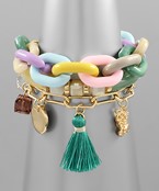  3 Row Charm Bracelet