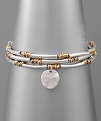  3 Row Coin Charm Bracelet