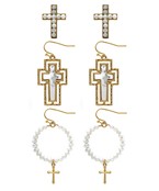  Cross Earrings Set