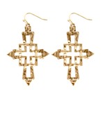  Hammered Cross Earrings