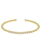  CZ Bezel Wire Bead Cuff