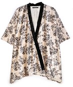  Floral Pattern Velvet Kimono