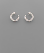  CZ Pave Nail Circle Earrings