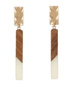 Acrylic & Wood Bar Earrings