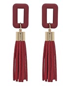  Rectangle Link Tassel Earrings