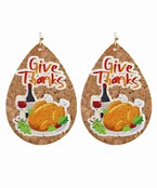  GIVE THANKS Teardrop Earrings