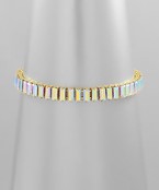  CZ Baguette Bead Bracelet