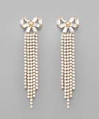  Crystal Ribbon & Row Earrings