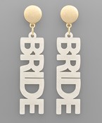  BRIDE Acetate Letter Earrings