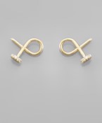  Brass Curved Nail Earrings
