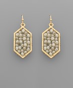  Glass Bead Filled Hexagon Earrings